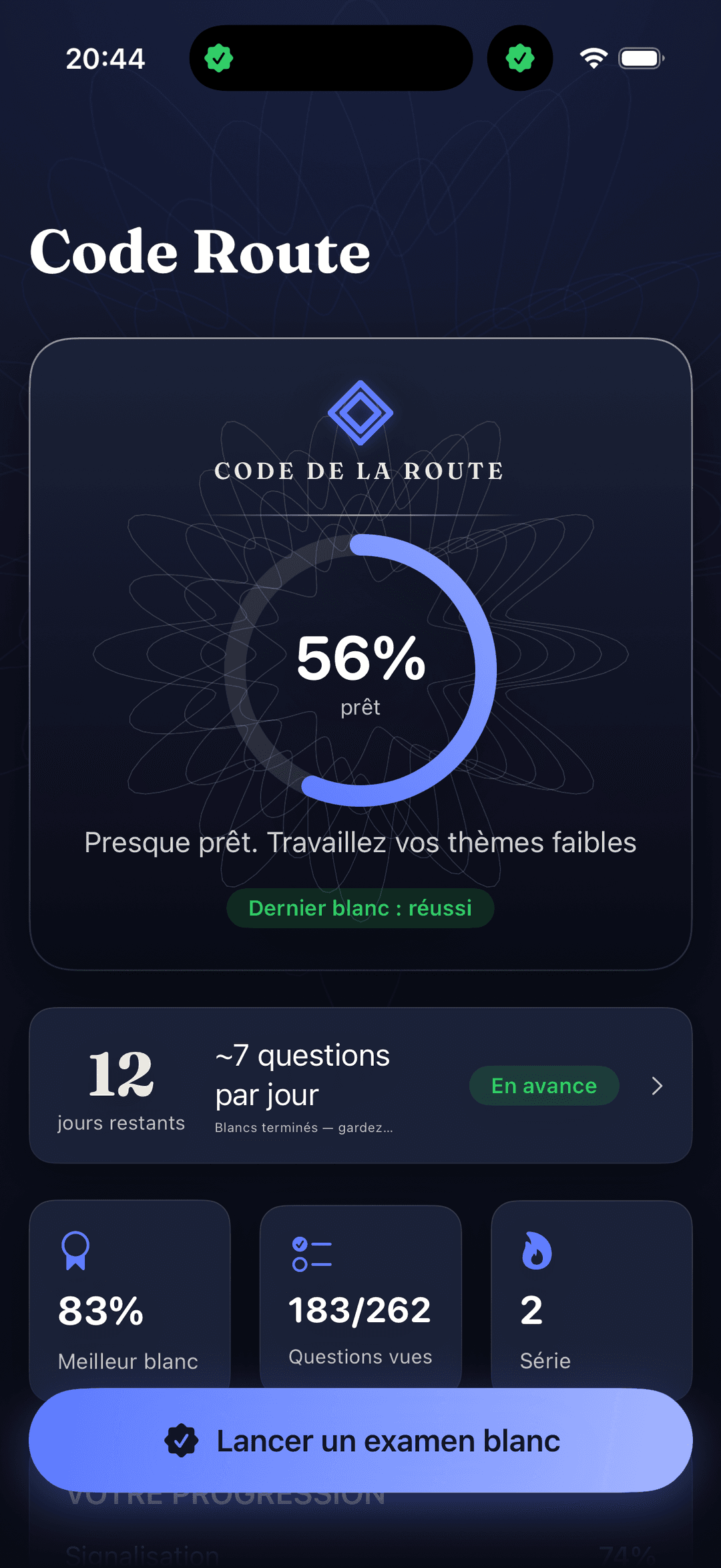 Code de la Route home screen